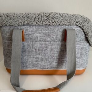 Stylish Gray and Tan Pet Tote Bag